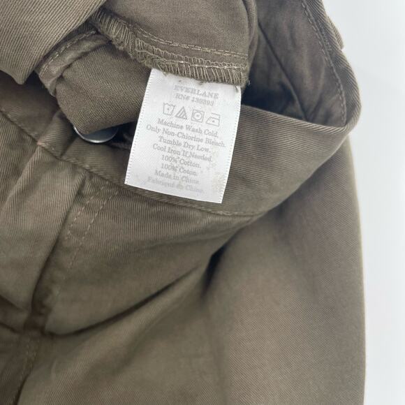 Everlane Cotton Chino Trouser Pants Green Women's Size 36 NWOT - Picture 3 of 6